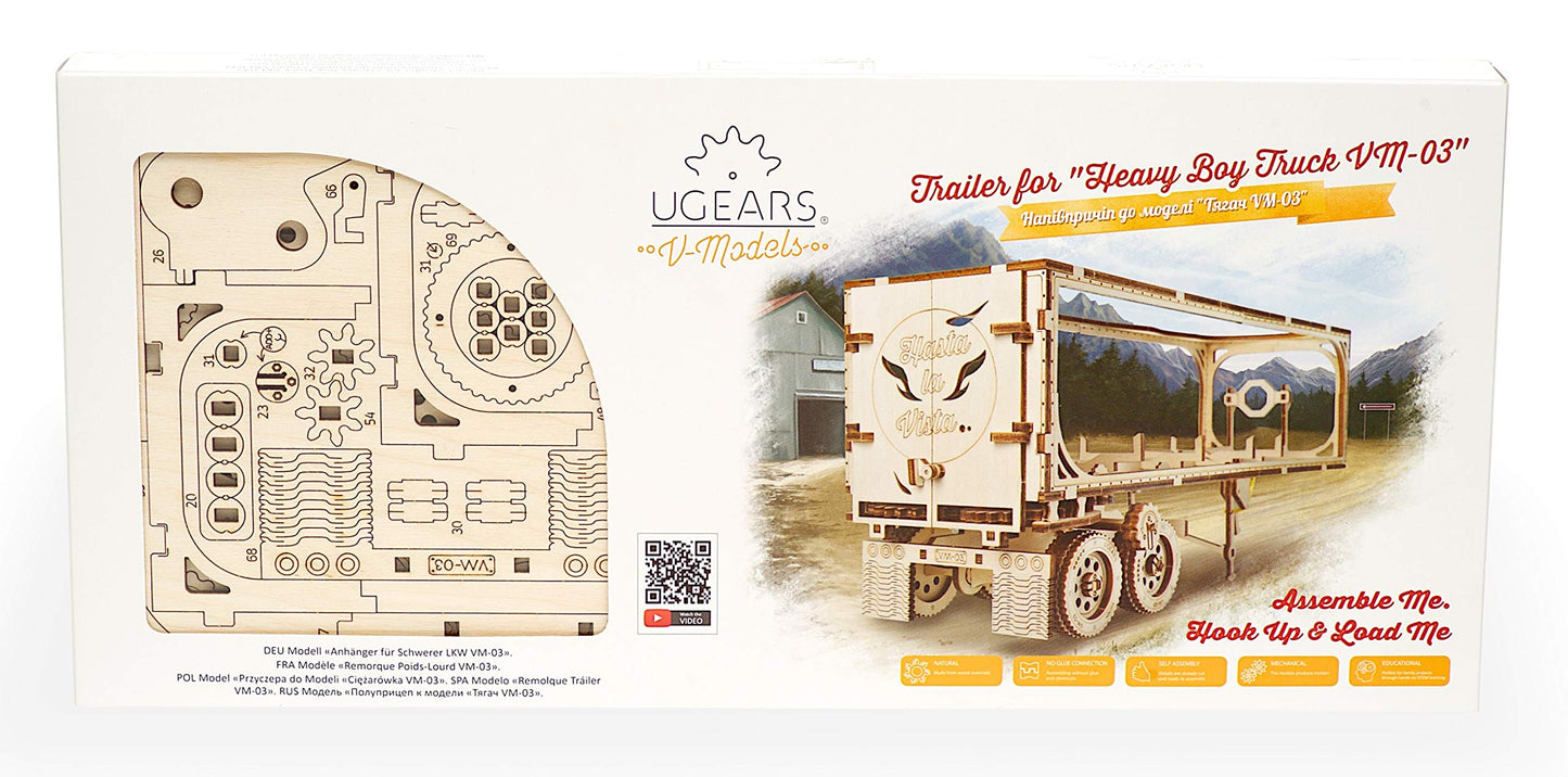 UGEARS Trailer for Heavy Boy Truck VM-03 Self-Assembling 3D Wooden Model