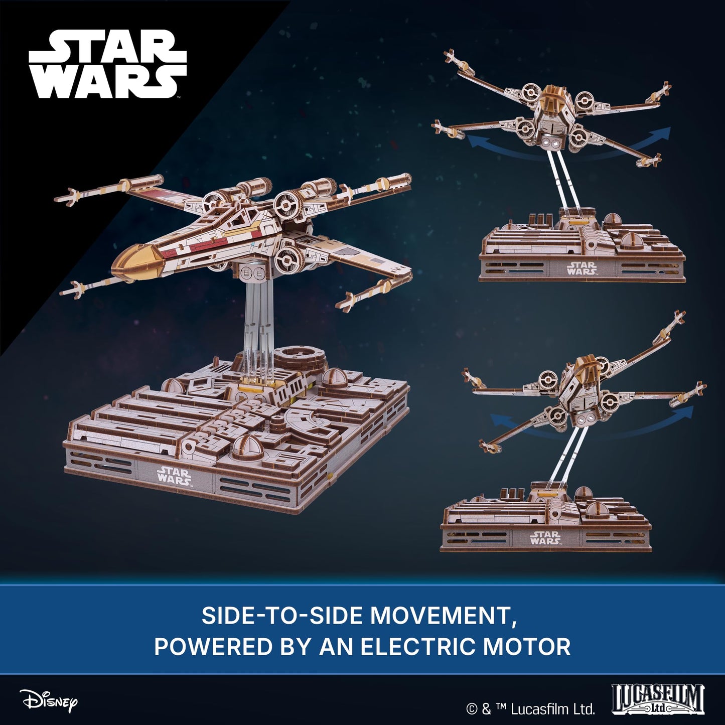 UGEARS Star Wars ™ Luke Skywalker’s X-Wing Starfighter ™ 3D Wooden Puzzles for Adults – Mechanical Wood Model Kits, Star Wars Model Kit, DIY 3D Puzzle, Hobby for Adults, Brain Teaser