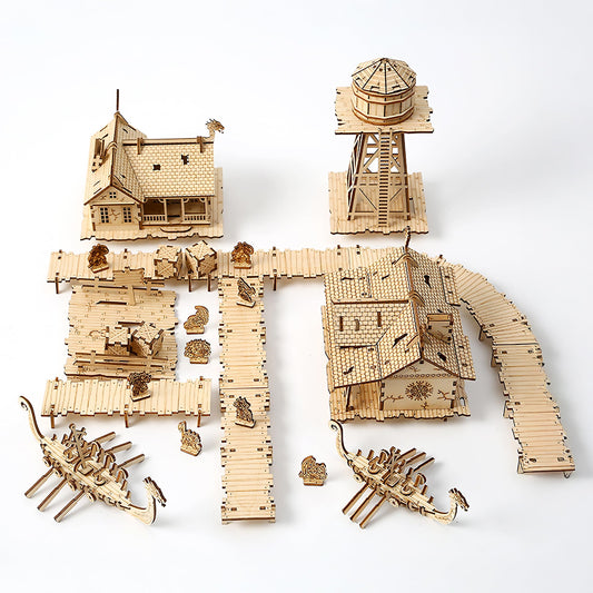 Seveat Mechanical 3D Wooden Puzzles, Brain-Teasing Puzzle Game for Every Occasion, Ideal Gifts for Teens and Adults (Viking Fishery)