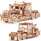 Wood Trick Big Rig Truck Car 3D Wooden Puzzles for Adults to Build - Rides up to 6ft - 14x6″ - Realistic Semi Truck - Wooden Models Engineering DIY Project Mechanical Wood 3D Puzzles Kits