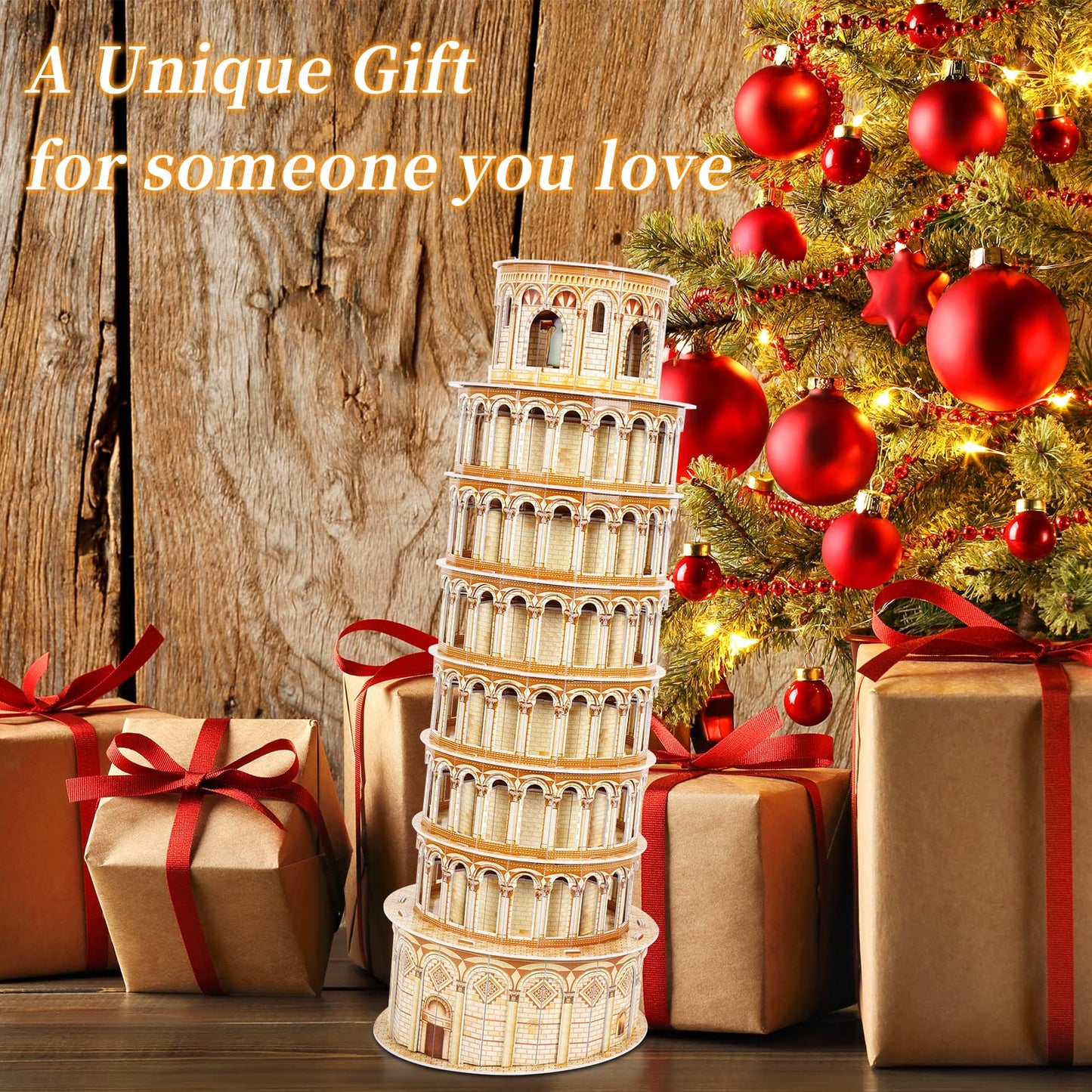 3D Puzzles for Adults & Kids, Exquisite Leaning Tower of Pisa City Large Architecture Building Model Kit, 3D Jigsaw Craft Kits STEM Educational Toys Birthday for Boys Girls Ages 10+ Home Decor, 70 PCS