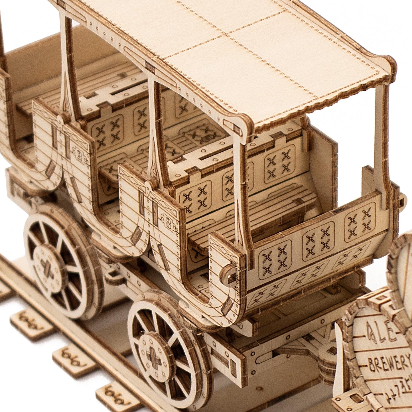 KWASVLYA 3D Wooden Puzzles Wine Truck Model Kits, Wooden Train Puzzles for Adults and Teens, Educational Brain Teaser Assembly Model, Gifts for Christmas/Birthday