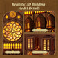 FUNPOLA LED 3D Wood Puzzle - Notre Dame de Paris Architecture Model-Night Edition with LED Lighting- DIY Building Model Craft Kit, Architecture Building Set