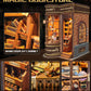BookTop DIY Miniature Magic Series Booknook Kit, Dollhouse Tiny House Model Build Bookshelf Decor,with LED Light and Dust Cover，for Adults and Teens，Gifts for Family, Friends（Magic Shop）