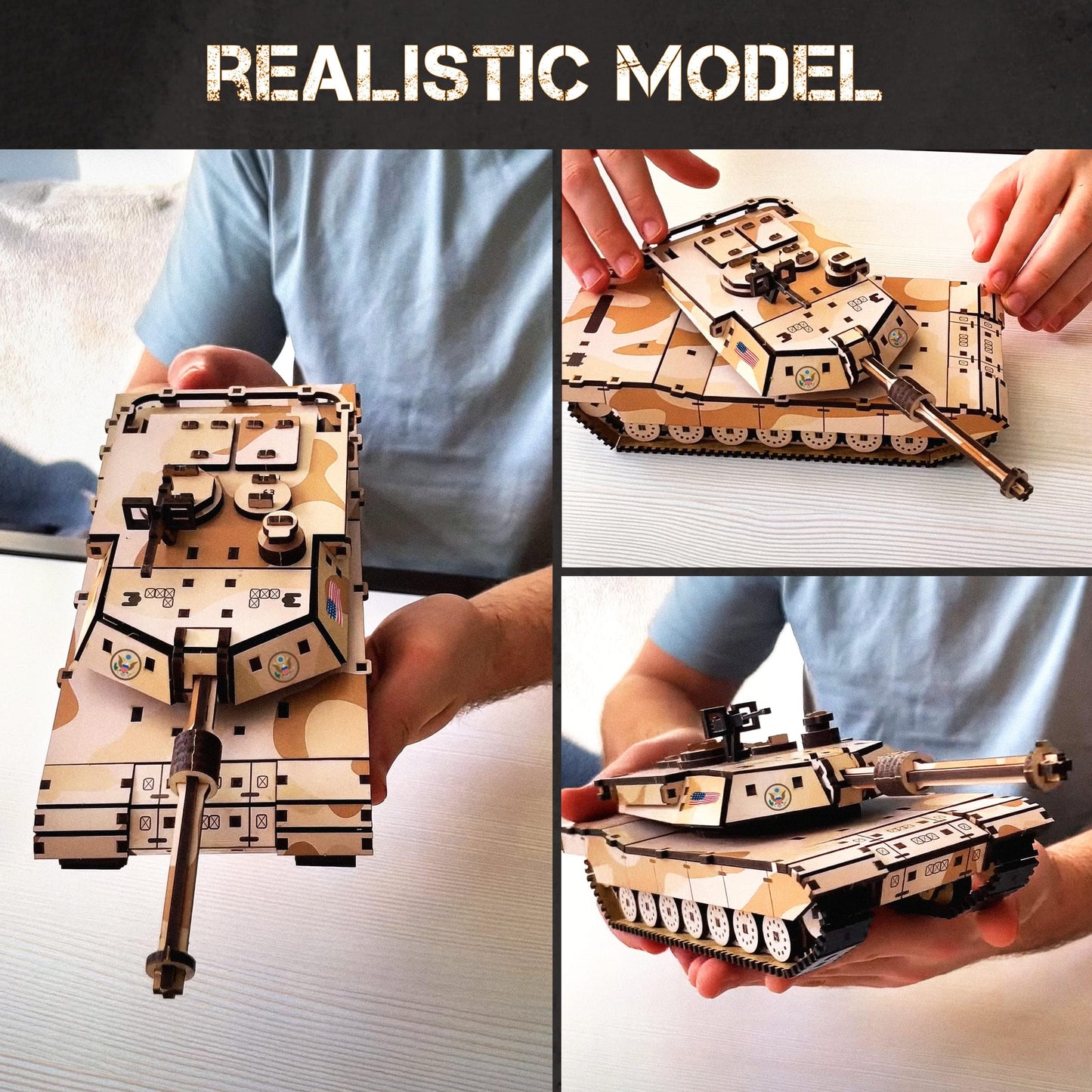 3D Wooden Puzzles – Tank Model Building Kits - Adult Building Sets – 3D Puzzles Adults – 15+ Years Wood Building Kits