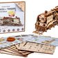 WOODEN.CITY Wooden Express + Tender with Rails 3D Wooden Puzzles for Adults – Build Your Own Train Set with Rubber‑Band Motor – Self‑Assembly Model, DIY Gift for Adults and Teens