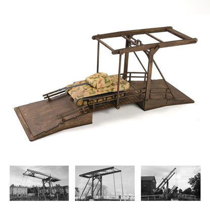 1:72 Scale 4D Wooden Bridge Model Handmade for Children Display Party Favors