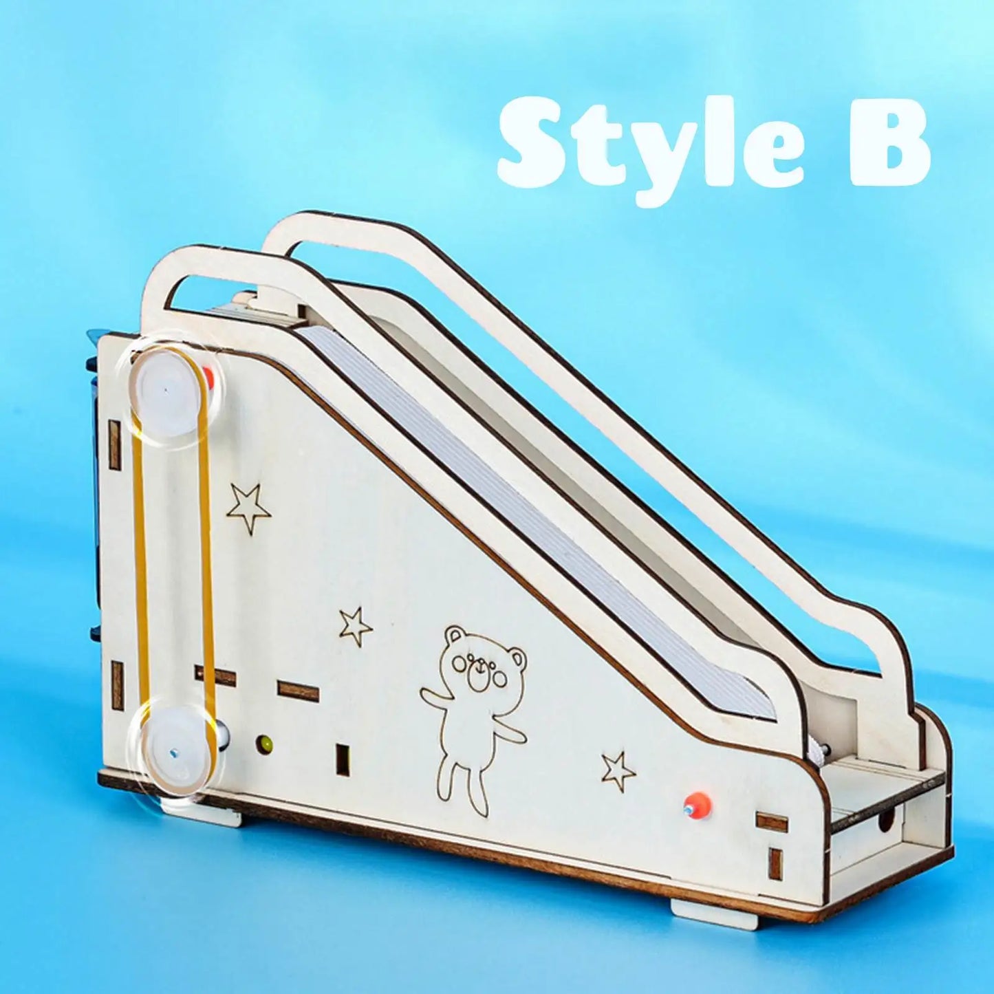 3D Wooden Mechanical Assembling Toys Escalator DIY Manual Science Experiment Puzzle Educational Model Mini Escalator Model