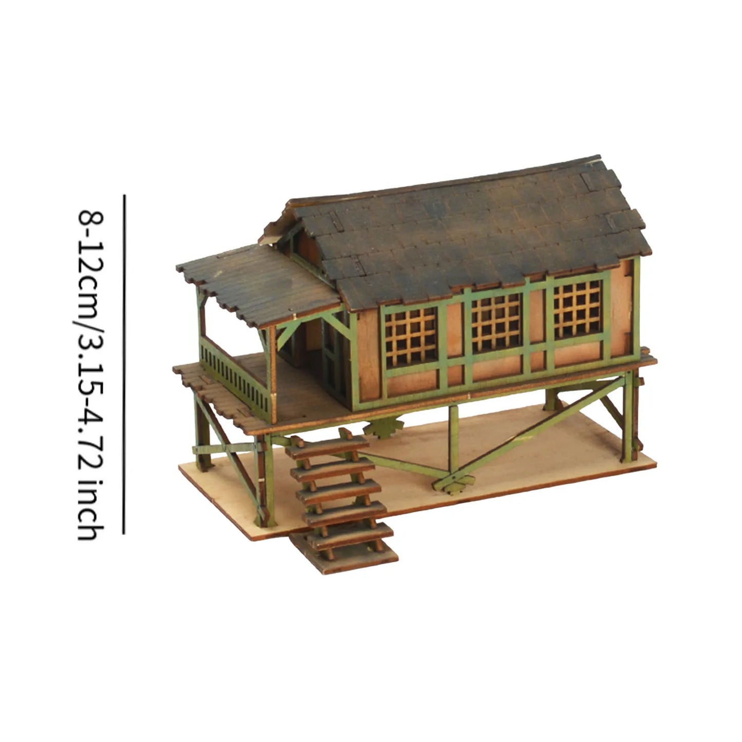 1/72 Wooden Cabin DIY Painting Wooden 3D Puzzle House Modeling Kits for Accessory Architecture Model War Scene Sand Table Decor