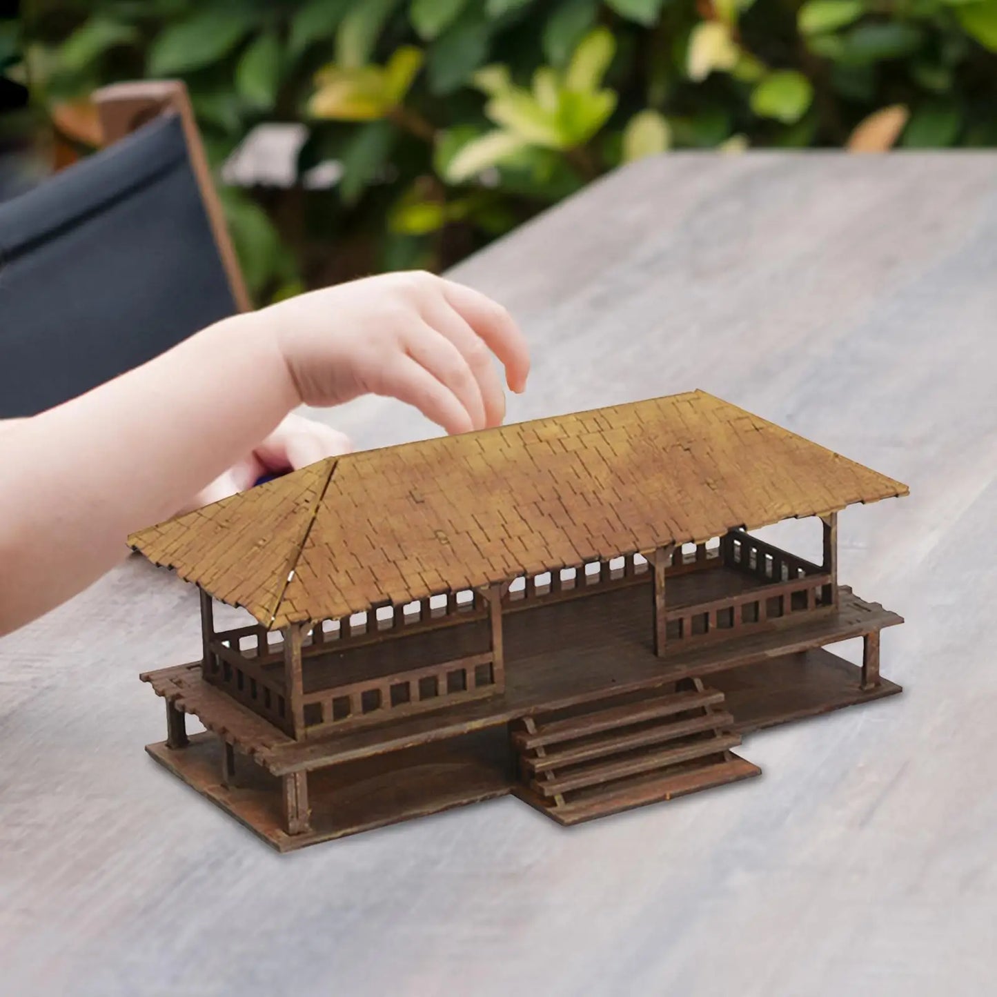 1/72 Wooden Cabin DIY Painting Wooden 3D Puzzle House Modeling Kits for Accessory Architecture Model War Scene Sand Table Decor