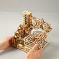 Wooden 3D puzzle DIY kit - spiral plank road - improve productivity | gear driven ballway | difficult STEM brain teaser | parent