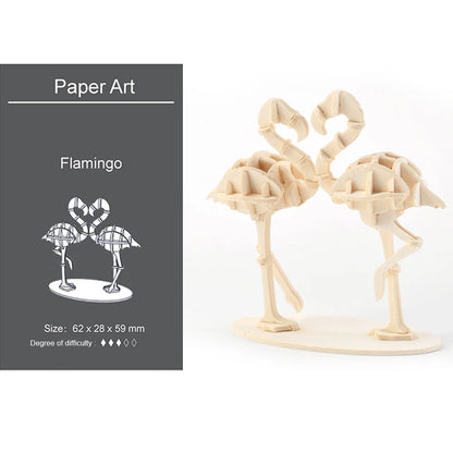 3D Ornaments Wooden Puzzle Animal Assembly Kits DIY Table Decoration Safe and Non-Toxic Easy Punch Out Gift Children Puzzle