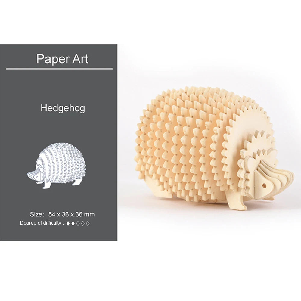 3D Ornaments Wooden Puzzle Animal Assembly Kits DIY Table Decoration Safe and Non-Toxic Easy Punch Out Gift Children Puzzle