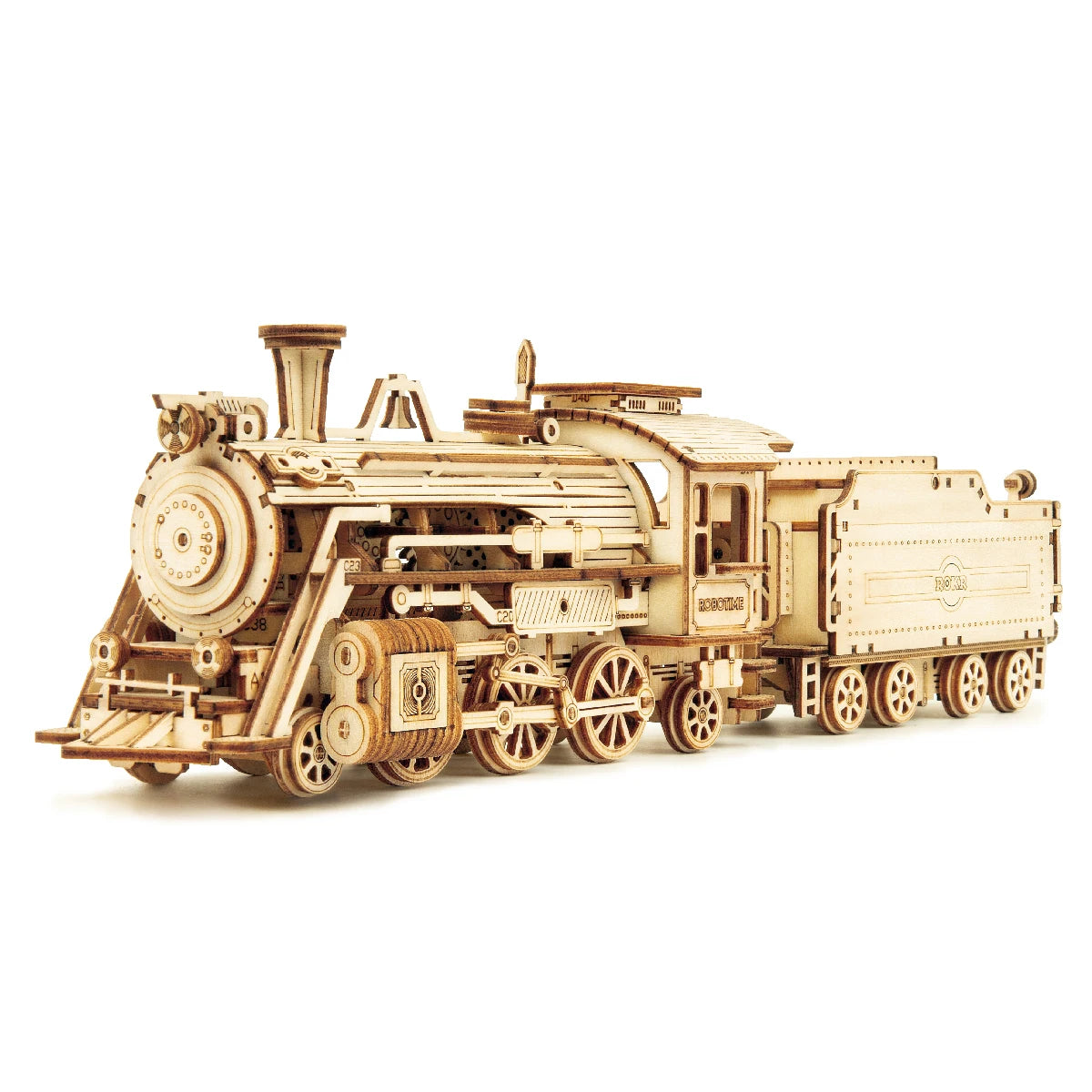 Robotime Rokr Movable 3D Puzzle Steam Train Car Jeep Wooden Model Building Block Kit Educational Assembly Toy for Children Adult