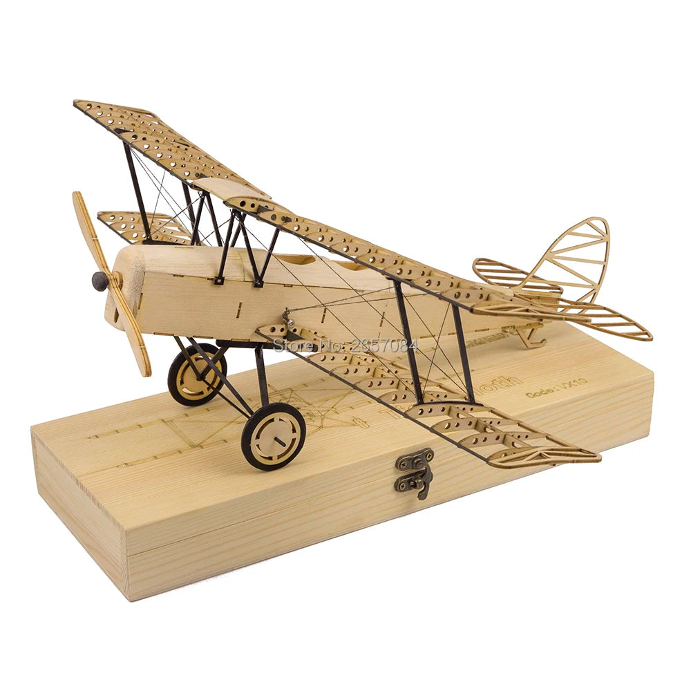 DIY Craft, Wood Building Kit,Building Toys, Christmas Gift Present,1:18 X10 De Havilland Tiger Moth Static Models