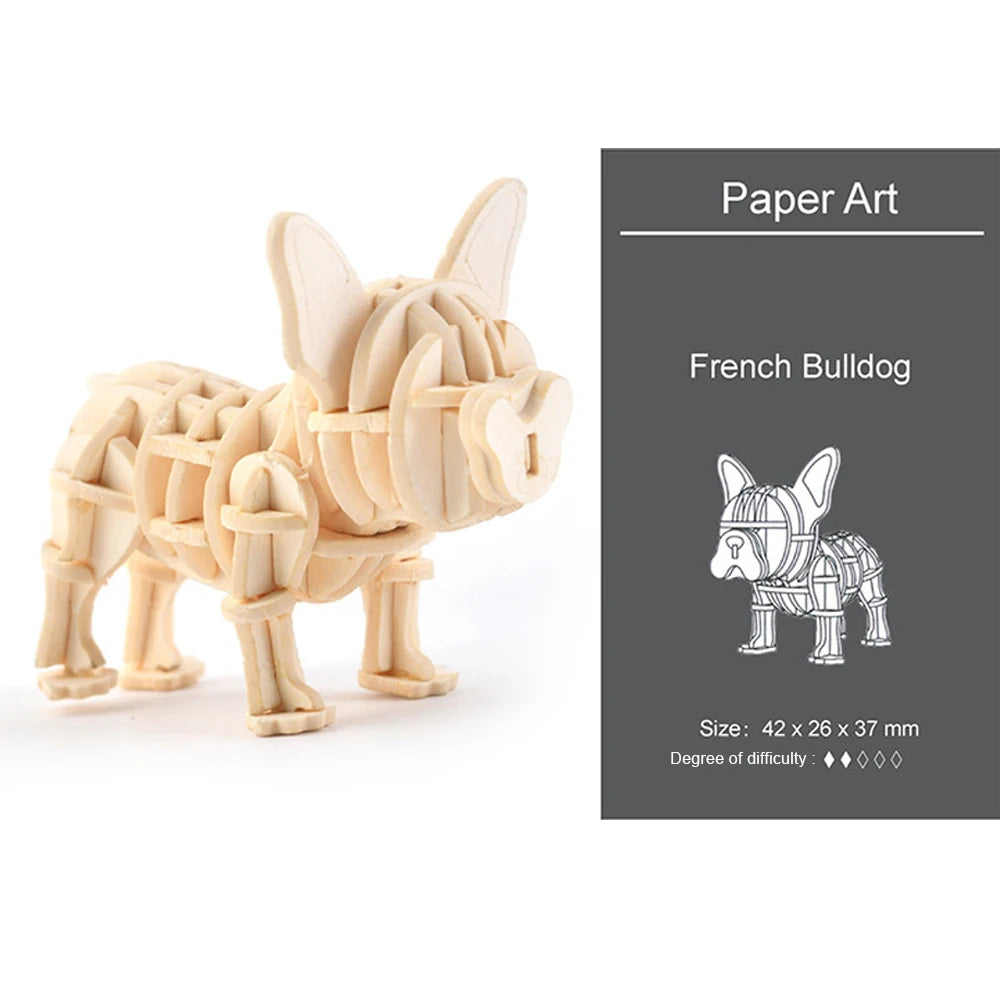 3D Ornaments Wooden Puzzle Animal Assembly Kits DIY Table Decoration Safe and Non-Toxic Easy Punch Out Gift Children Puzzle