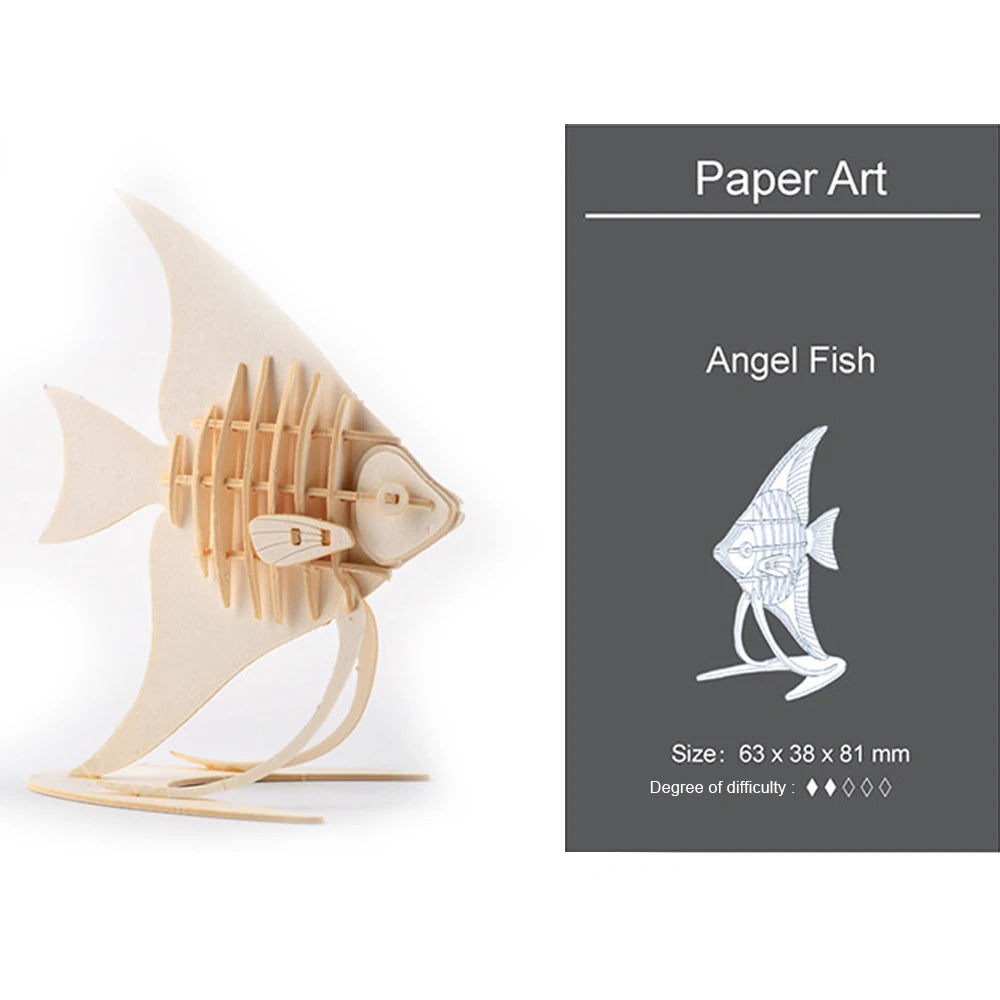 3D Ornaments Wooden Puzzle Animal Assembly Kits DIY Table Decoration Safe and Non-Toxic Easy Punch Out Gift Children Puzzle