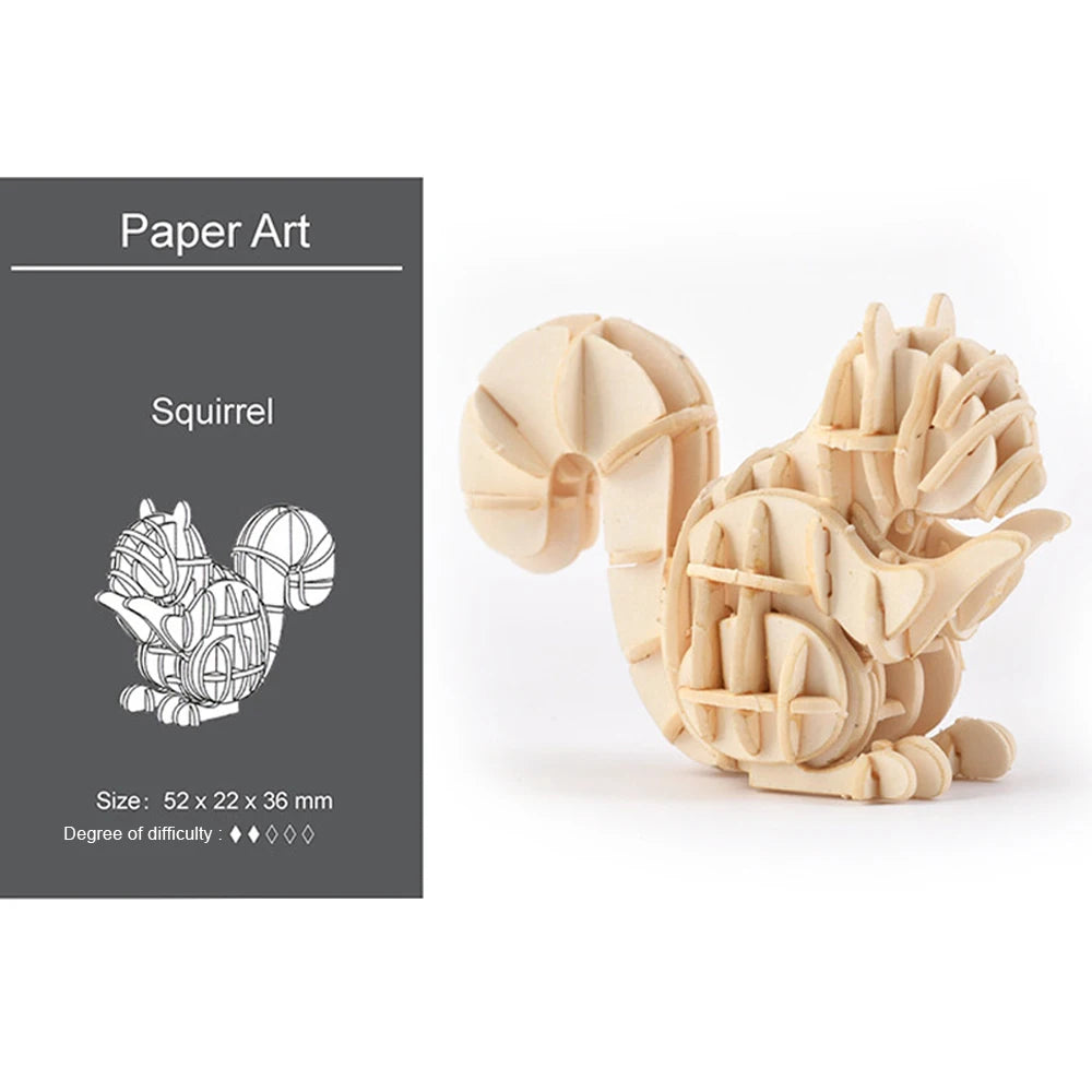 3D Ornaments Wooden Puzzle Animal Assembly Kits DIY Table Decoration Safe and Non-Toxic Easy Punch Out Gift Children Puzzle