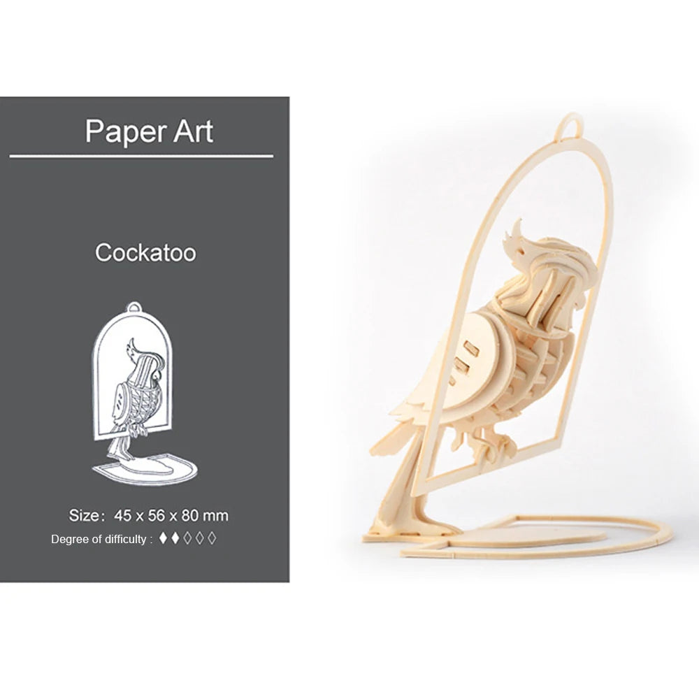 3D Ornaments Wooden Puzzle Animal Assembly Kits DIY Table Decoration Safe and Non-Toxic Easy Punch Out Gift Children Puzzle