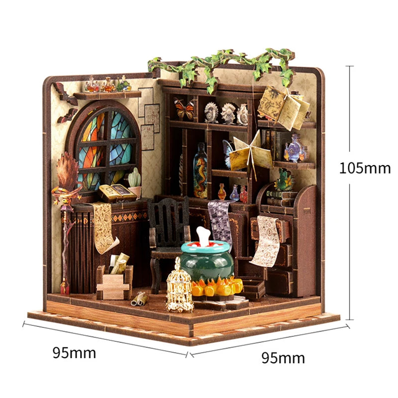Wooden 3D Puzzles Mini Doll House DIY Small House Kits Assembly Model Building Room Bedroom With Furniture Dollhouse Xmas Gifts
