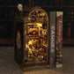 3D Wooden Puzzle Mini Doll House DIY Book Nook Kit Assembly Model Building Bookend Toy Bookshelf Insert Decor With LED Xmas Gift