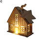 Wood House Model for Christmas Christmas House Ornament Festive Wooden House Ornaments Durable Warm Light Christmas for Home