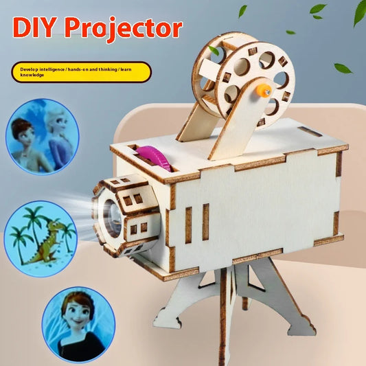DIY Wooden Science Project Model Kit Science Experiment Toy Early Learning Toys for Children Gifts Birthday Projector
