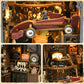 Model Car Vintage Classic Car Wooden Creative DIY 3D Puzzle Book Nook Kit Science Experiment Education Children's Toys Bookshelf