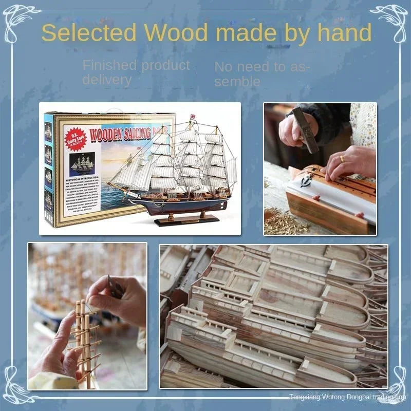 Wooden Sailing Ship Ornaments Famous Sailing Ships In The Age of Voyages Wooden Artwork Souvenirs for Office and Home Decoration
