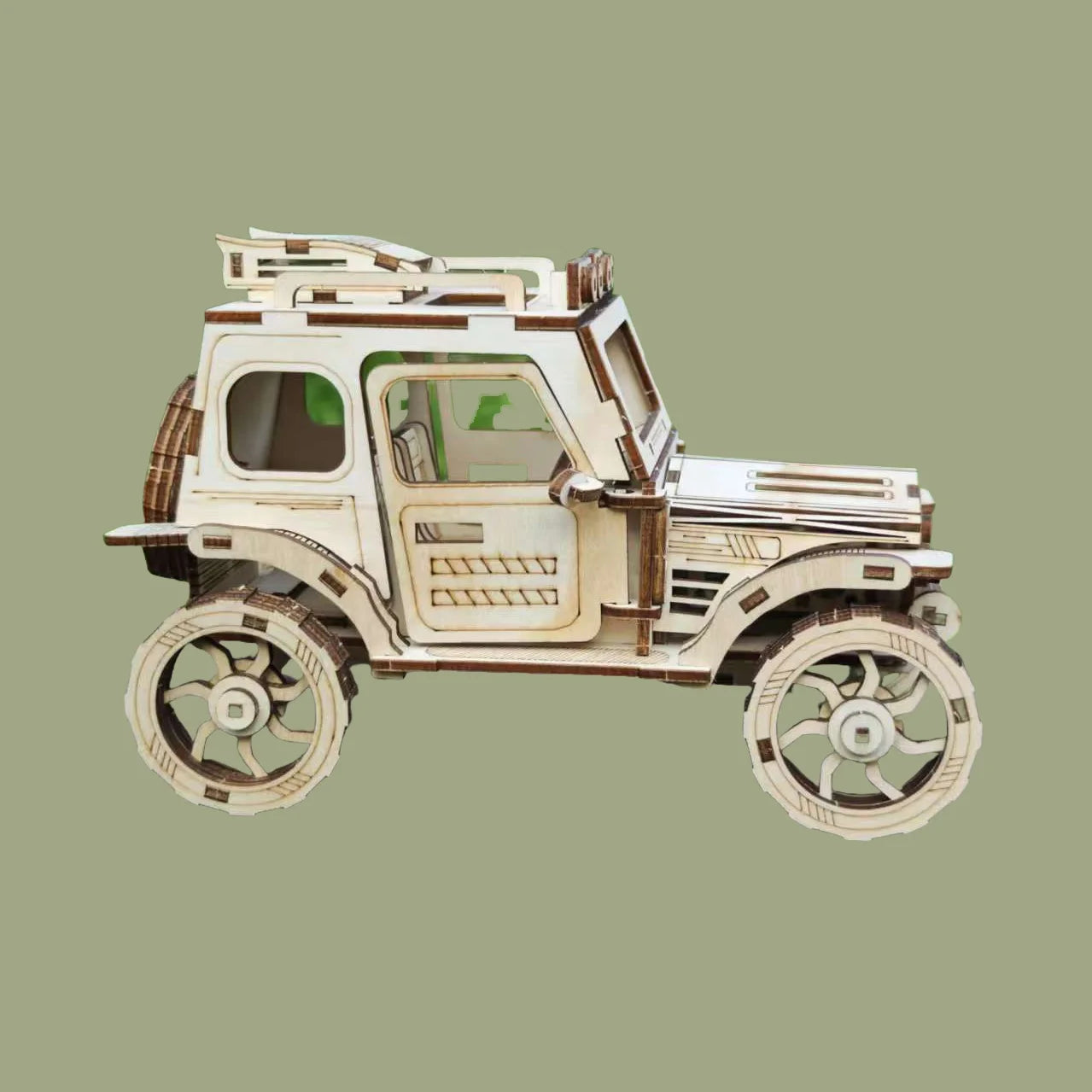 3D Puzzle Diy Wooden Toy Off-road Vehicle Car Assembly Model Adult Birthday Halloween Christmas Gift