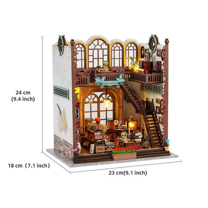 DIY Wooden Cabin Model Kit - Handmade bookstore garden pet shop Assembly House Birthday Gift Creative Handcraft Building Project
