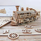 Ury 3D Wooden Puzzle Movable Retro Steam Train Double-decker Bus Handmade Assembly Truck Model DIY Toys Decoration Gift for Kids