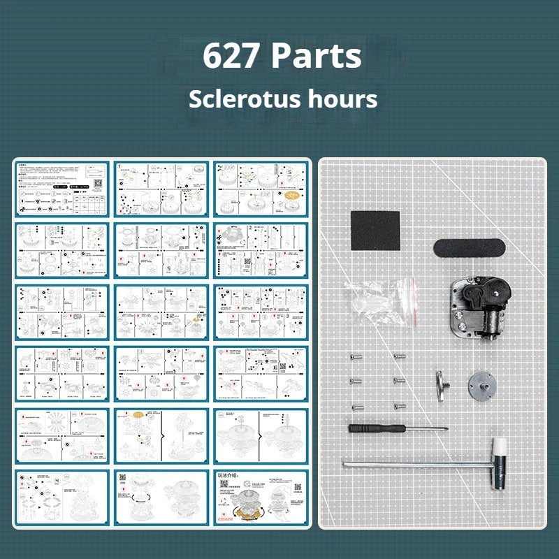 Wooden Handmade 3d Music Box Assembly Building Blocks Sky City Handmade Diy Building Block Model Decoration Kit Gifts For Adults