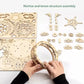 3D Rotating Wooden Puzzle Wooden Globe Craft Ornament With Lights Constructor Model Building Block Kits Toy Gift for Children