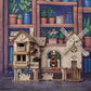 3D wooden puzzle windmill house model kit, wooden DIY building model puzzle block toy, suitable for gift decoration for family