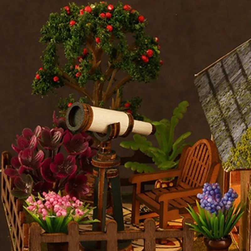 ABYN-DIY Wooden Forest Adventure House Building Kit Assembled Dollhouse Bookshelf Home Decor Friend Birthday Gift