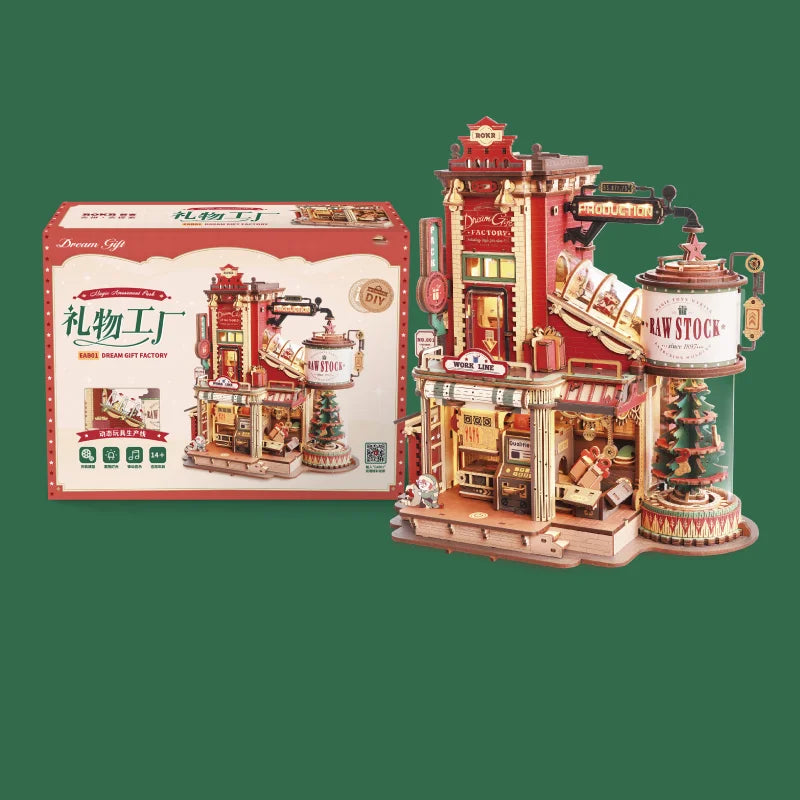 Dream Gift Factory 3D Wooden Puzzle Music Box Christmas Model DIY Kit for Kids Adults Best Gift Decor for Girls