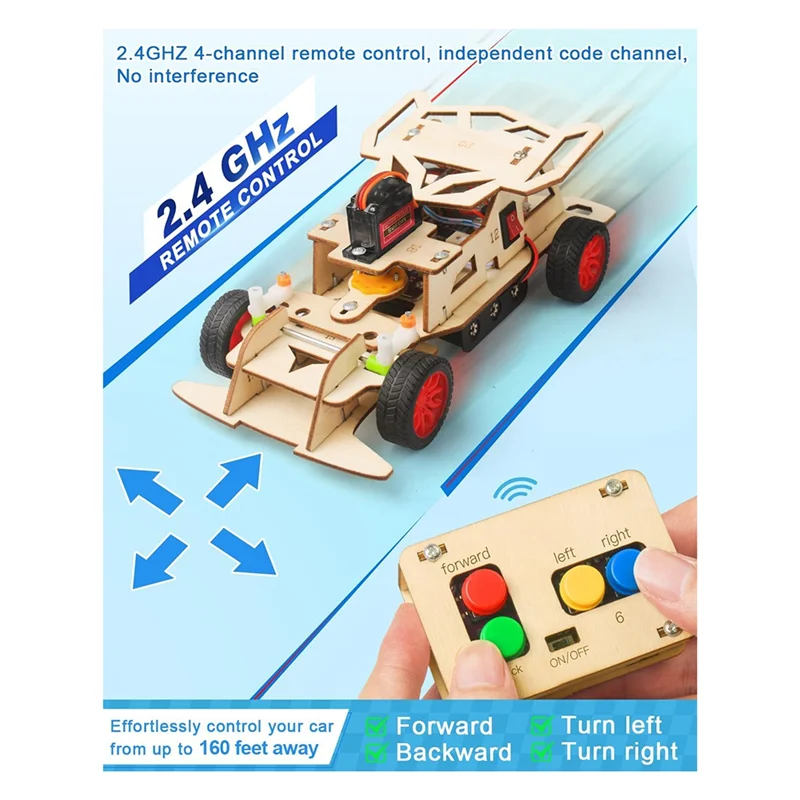 MACH-RC Car  Wooden Science Kits Assembly Physics Experimental Tool Kit 3D Puzzle  Early Learning Teaching Materials
