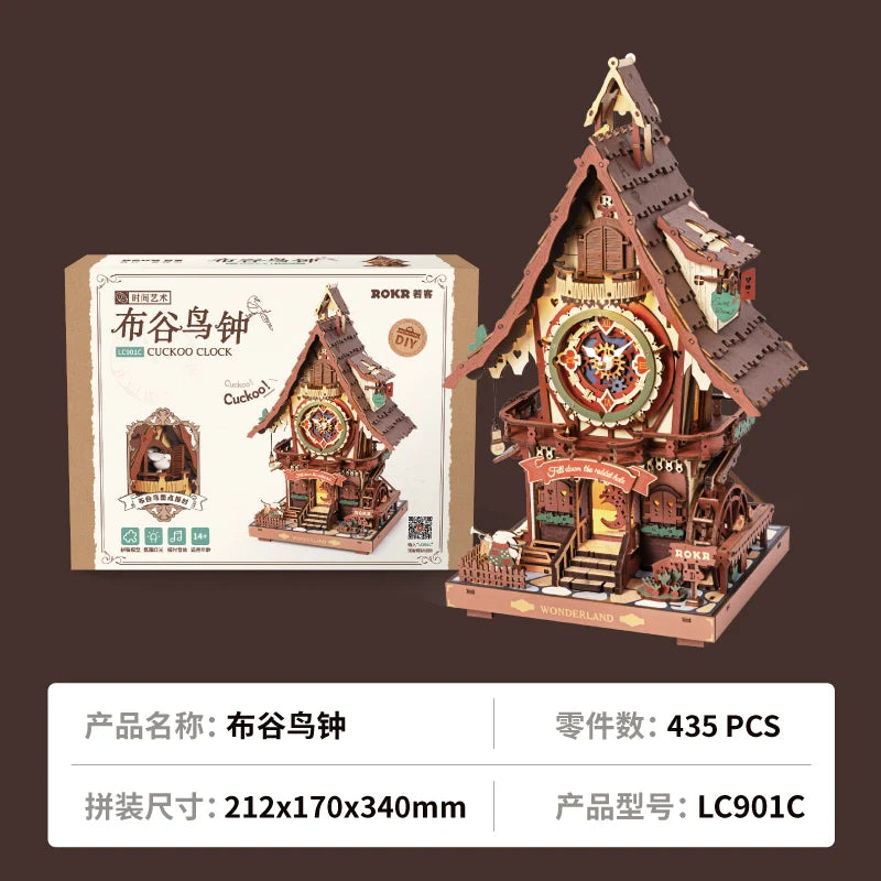 Cuckoo Bird Clock Universal DIY Handmade Birthday Gift Creative Wood Assembly Building Block Decoration Assemble Model Toys