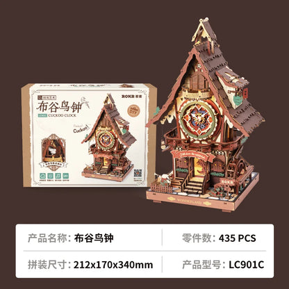 Cuckoo Bird Clock Universal DIY Handmade Birthday Gift Creative Wood Assembly Building Block Decoration Assemble Model Toys