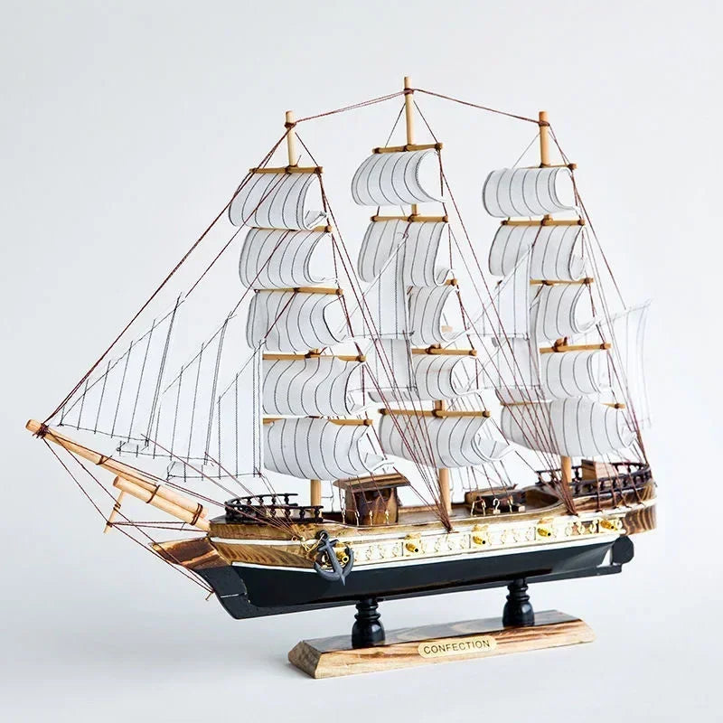 Wooden Sailing Ship Ornaments Famous Sailing Ships In The Age of Voyages Wooden Artwork Souvenirs for Office and Home Decoration