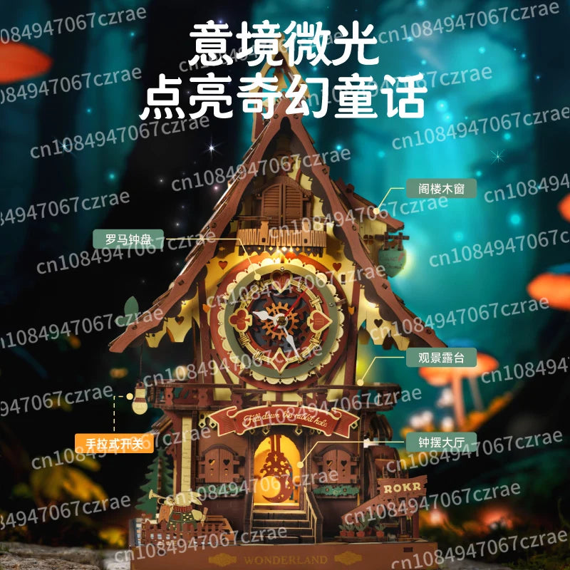 Cuckoo clock gift DIY handmade creative wooden assembly ornament model