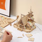 3D Wooden Puzzle Villa House Royal Castle with Light Assembly Toy Kid Adult DIY Model Kits Desk Decoration for Gift