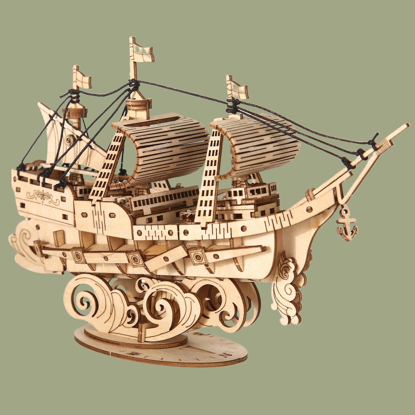 Adult 3D Wooden Puzzle Handmade DIY Boat Crafts Model Kit Hands-On Event Table Decoration Birthday or Christmas Gift