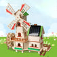 Solar windmill houses, children's DIY handcrafted assembly models, 3D wooden jigsaw puzzles, educational science experiments