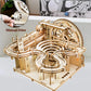 3D Wooden Puzzle DIY Mechanical Manual Model  Building Kits Assemble Toys Marble Run Set with 4 Ball for Adult Kids Gifts