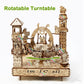 Rotatable DIY 3D Wooden Puzzles Electric Zoo Animals Amusement Park Turntable Model Mechanical Kits Decor Toys Gifts for Kids