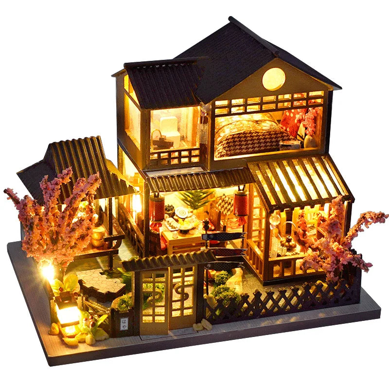 2025 new DIY Wooden Miniature Model Kit Forest Adventures Casa Doll Houses 3D Puzzle Dollhouse With Furniture for Friends Gifts