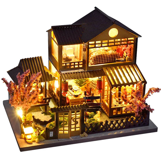 2025 new DIY Wooden Miniature Model Kit Forest Adventures Casa Doll Houses 3D Puzzle Dollhouse With Furniture for Friends Gifts