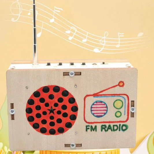 Handmade DIY DIY FM Radio Manual Assembly Steam Model Science Education Radio Power Bank Multifunctional